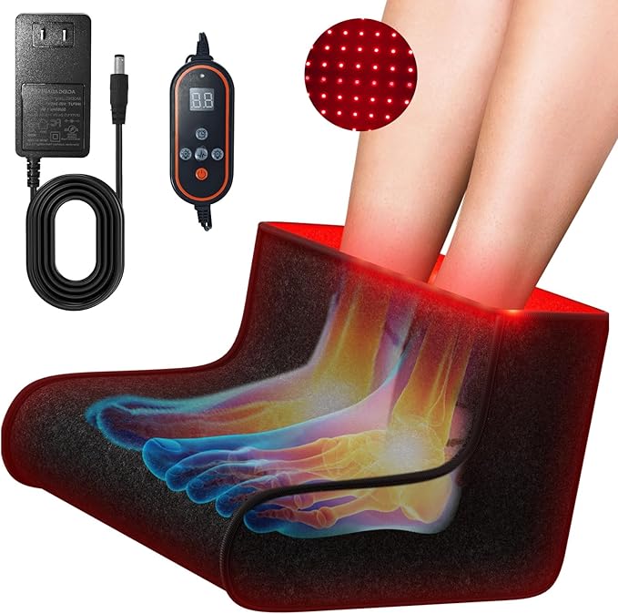 Red Light Therapy for Feet Dual Wavelength 320 Ledfor Achilles Tendonitis &amp Plantar Fasciitis Double Side Light Redlight Product for Feet &amp Ankle PainAdjustable Power and Time Controller