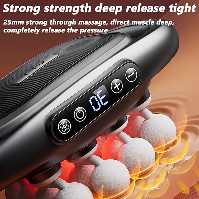 Massager Set 16-Head Massage Gun Deep Tissue Body Muscle Pain Relief Adjustable Red Light Muscle Tool for Back Shoulders Legs Foot Body