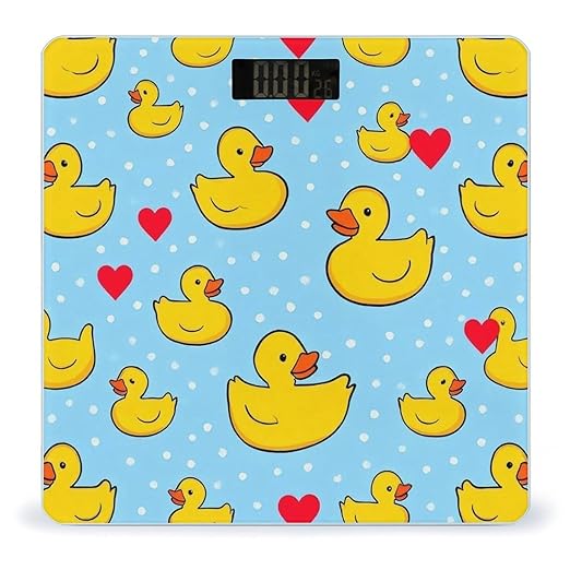 Digital Bathroom Weighing Scale Energy Saving Scale Smart Scale for Body Weight Pink Heart Polka Dots Blue Yellow Rubber Ducks