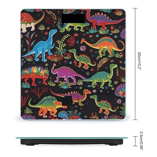 Cartoon Dinosaur Weight Scale for Body Weight Digital Bathroom Scale High Capacity Accurate Digital Weighing Scales and Easy-to-Read on Backlit LCD Display Scales
