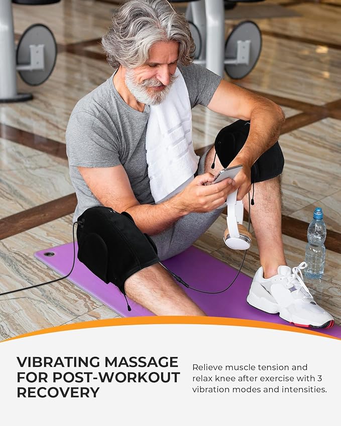 CooCoCo FSA Eligible Knee Massager with Adjustable Vibration Motor Knee Heating Pad for Pain Relief Knee Massager with Heat Heating Pad for Knee