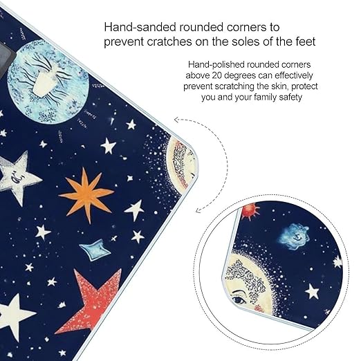 Women's Digital Bathroom Weighing Scale Automatic Switch Energy Saving Scale Smart Scale for Body Weight Zodiac Space Galaxy Constellation Sun Moon Stars