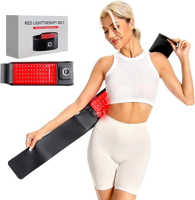 Wireless Red Light Therapy Belt Portable Infrared Light Therapy Wrap Red Light Therapy Device for Body with 10000mAh Power Pack for Back Shoulder Waist Muscle Pain Relief for Women Men