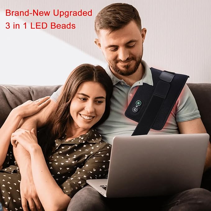 Red Light Therapy Belt for Body 2000mAh Rechargeable Cordless Portable Heating Light Therapy Pad with 660nm &amp 850nm Infrared Light for Back Knee Waist Hand Feet Shoulder Muscle Joint