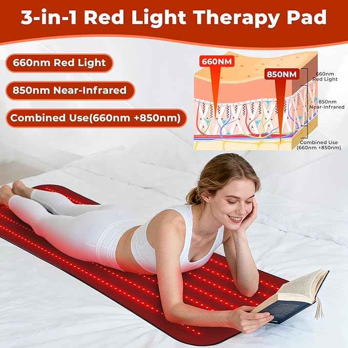 Professional Grade Red Light Therapy Mat 60x24 Large Red Light Pad for Body 660nm &amp 850nm Red Light Portable Home Therapy Device for Men Women Elderly Gifts for Lover Friends Family