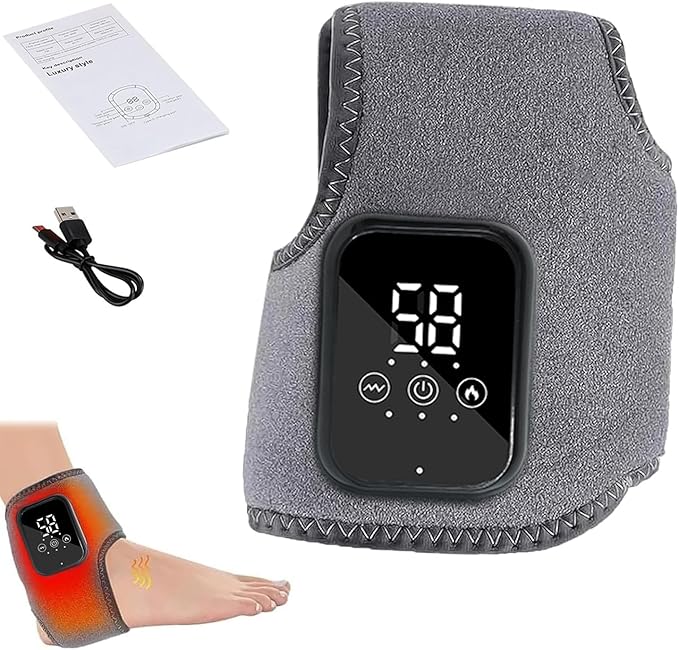 Naxir Foot Revive Massager Portable Triple Method Ankle Wrap with 3 Vibration Modes 1PC