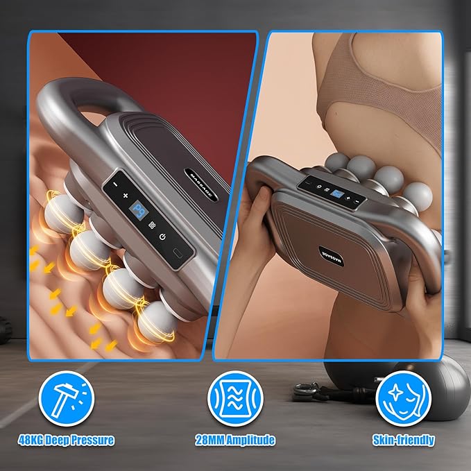Massage Gun Deep Tissue – 16 Heads 9 Speeds &amp 9 Modes High Power Percussion Massager Gun for Full Body Relief Muscle Fascia Massage Gun