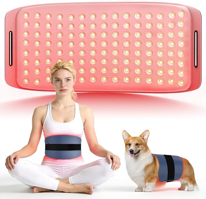 Red Light Therapy for Dogs and Humans Portable 360 LED Chips Red Light Therapy Belt with Strap Infrared Light Therapy Devices for Muscle &amp Joint Pain Relief