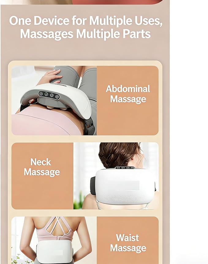 Electric Abdominal Massager with Heating Forward &amp Reverse Rotation 3 Adjustable Intensity Levels Waist &amp Abdomen Dual-Use Constant Temperature Hot Compress