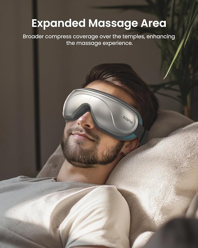 RENPHO Eye Massager with Heat and Cooling Mothers Day Birthday Gifts for Mom Dad Women Men Heated Eye Mask for Migraine Relief Reduce Strain Improve Sleep Eyeris 2