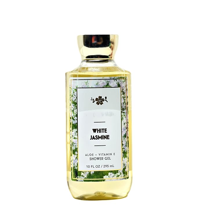 Bath and Body Body Wash Shower Gel Aloe + Vitamin E (10 Fl OZ / 295 Ml White Jasmine)