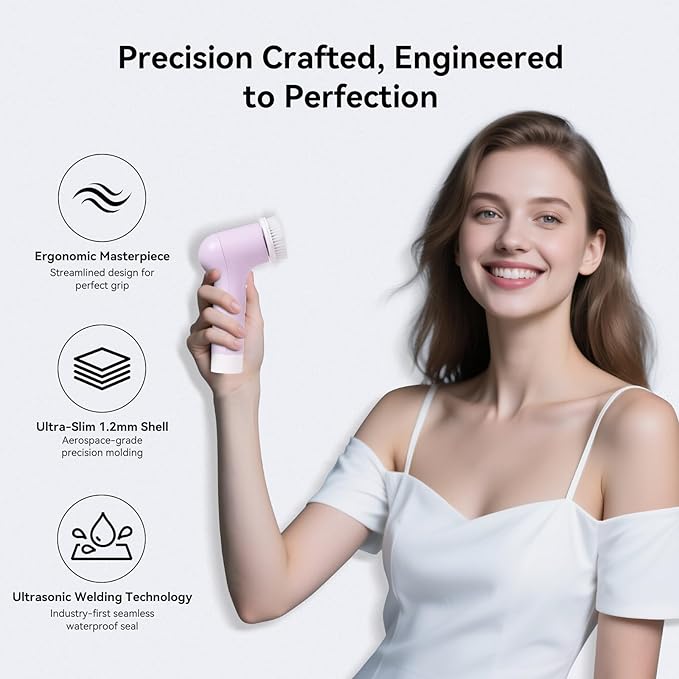 Electric Facial Cleansing BrushRechargeable Silicone Face Scrubber exfoliatorFace Wash Machine3 SpeedsWaterproof Exfoliating &amp Massagefor Women &amp Men Skincare