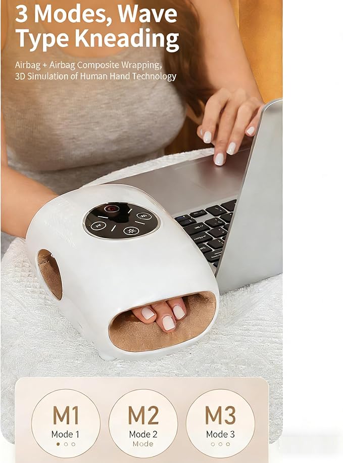 Hand Massager – Cordless Electric Hand Massager with Heating and Compression Functions for Both Men and Women