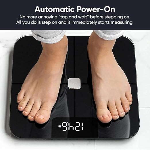 Wyze Smart Scale Scale for Body Weight Digital Bathroom Scale for Body Fat BMI and Heart Rate Body Composition Analyzer with App Batteries Included Bluetooth 400 lb Black