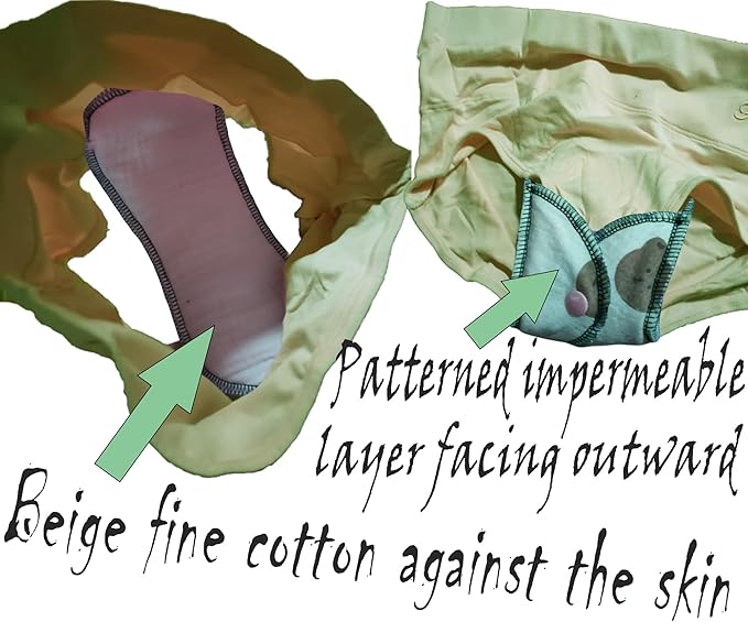 Reusable Washable Sanitary Pads Organic Cotton Liners Soft and Breathable Leak-Proof Lining + Storage Bag. Suitable for Heavy Menstrual Flow and Urinary Incontinence.(27CM Count 4+1)