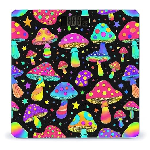Smart Scale for Body Weight Automatic Switch Digital Bathroom Weighing Scale Goth Gothic Magic Hippie Trippy Mushrooms