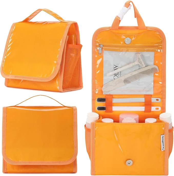 Double-Layer Travel Storage Bag &amp Travel Toiletry Bag for Women with Hanging Hook