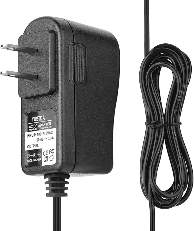 Yustda 2-Prong 5V AC/DC Adapter Replacement for MANSPOT HC-W003A Electric Ball Trimmer Shaver Waterproof Wet/Dry Groin &amp Body Trimmer DC5V 1A Power Supply Cord Charger