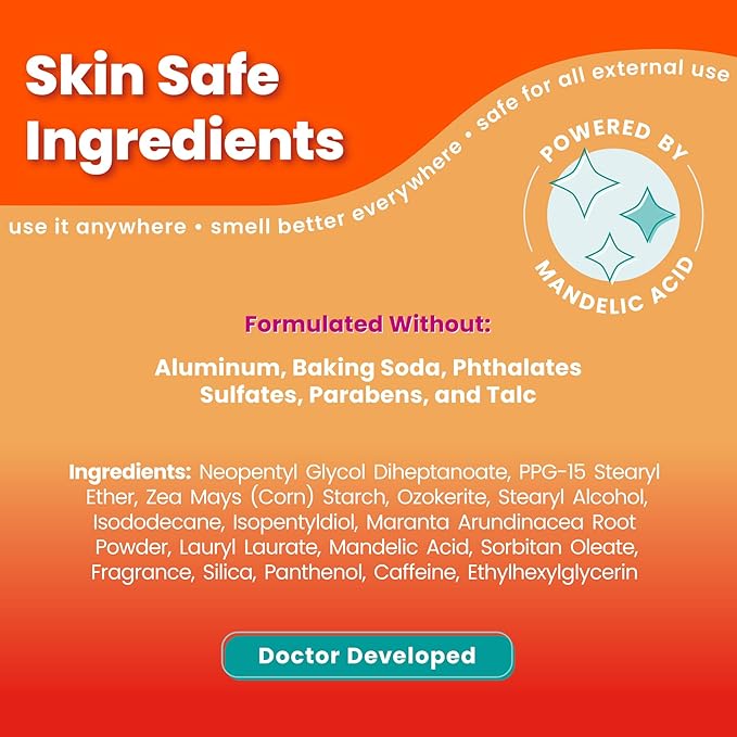 Lume Whole Body Deodorant - Smooth Solid Stick - 72 Hour Odor Control - Aluminum Free Baking Soda Free and Skin Safe - 2.6 Ounce (Pack of 2) (Clean Tangerine)