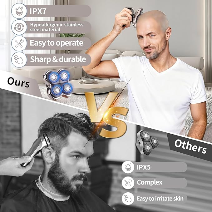 Replacement Head Compatible with Pitbulls Gold PROSilver PRO Platinum PROButterfly Kiss PRO - Hypoallergenic Stainless Steel Shaver Foil Replacement - 4D Floating Razor Blades 3 Pack