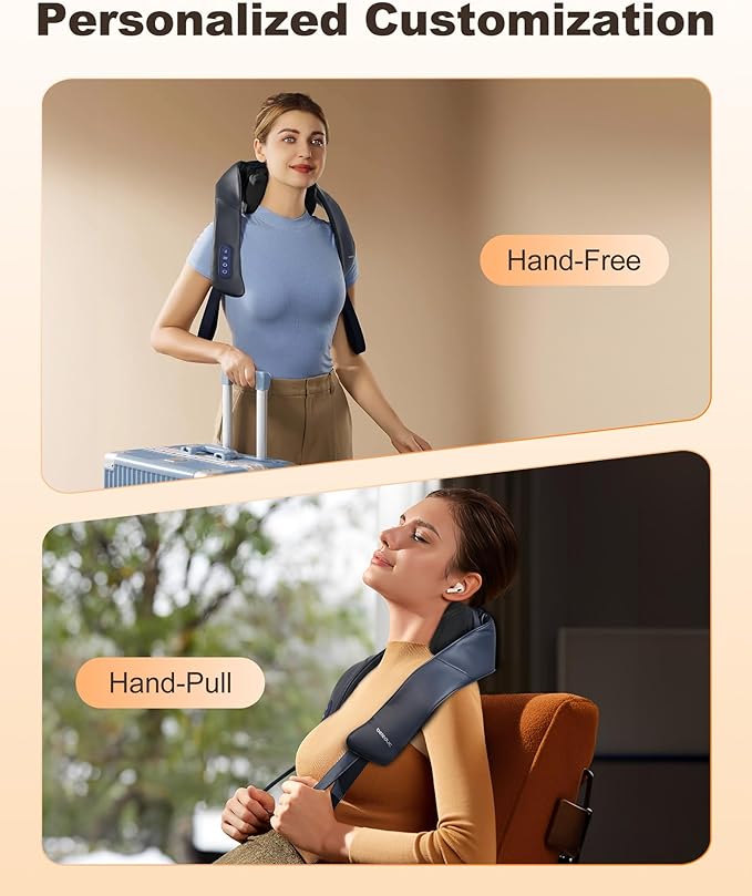 Beleduc Neck and Shoulder Massager with Soothing HeatFSA Eligible Cordless Neck Back Massager Upgrad 4D Shiatsu Deep Kneading Massage for Back Shoulder