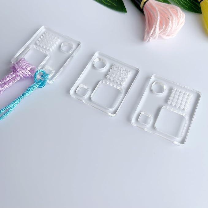 Set of 200 Mini Acrylic Floss Swatches Floss Drops with Thread Swatch Variegated Thread Floss Drops (200 PCS)