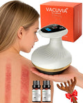 Electric Gua Sha Device for Cellulite Massage Tool - Negative Pressure Strong Suction 9 Suction Levels&ampHeatingHandheld Massager - Deep Massage Smart Cupping Massager (2 Pcs + 4 Oils)