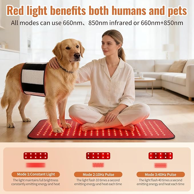24’’ x 12’’ Red Light Therapy Belt for Body 660nm &amp 850nm Infrared Wrap with 3 Modes 5 Intensity Levels 10–90 Min Timer Adjustable LED Light for Muscle Relaxation &amp Wellness