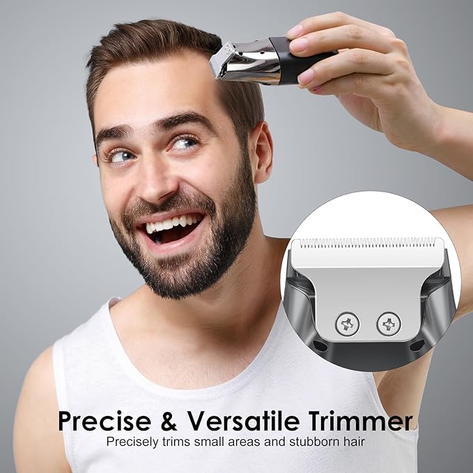 Men's 2-in-1 Rechargeable Foil Shaver &amp Hair Clipper Beard &amp Sideburn Grooming Trimmer 3 Floating Blades Electric Razor 7200RPM High-Speed Motor IPX7 Waterproof Travel-Friendly
