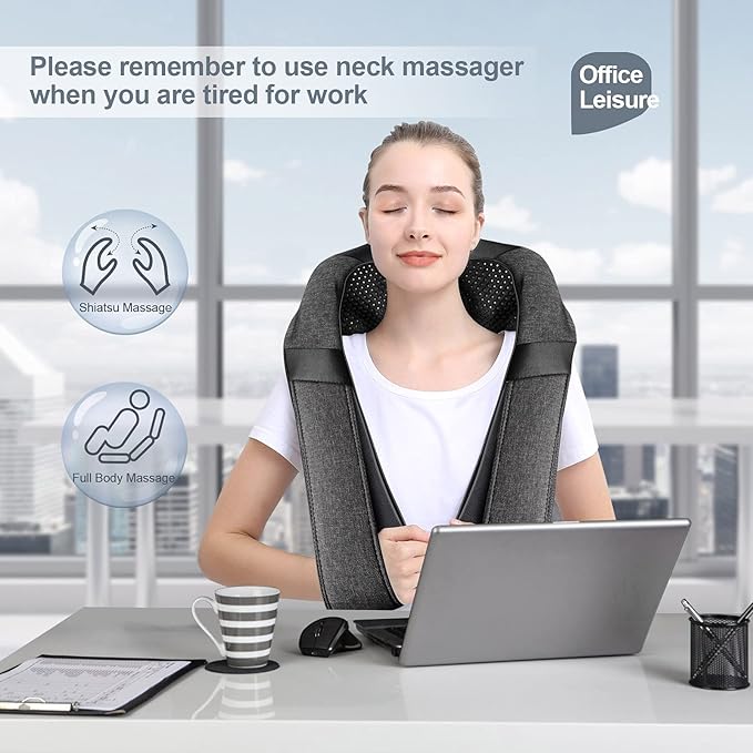 Mothers Day Gifts for Mom Wife Women Fathers Day Dad Husband Men Gifts Shiatsu Neck Back and Shoulder Massager with Heat for Pain Relief Deep Tissue Birthdays Valentine’s Day Christmas Gift