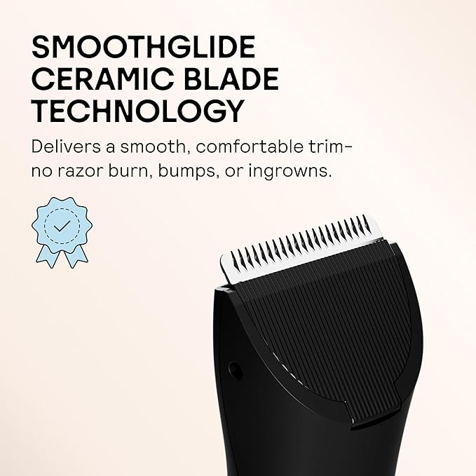 MERIDIAN The Trimmer Original – Body Hair Trimmer for Men Electric Groin &amp Body Groomer for Pubic Hair Chest Legs &amp Underarms Waterproof &amp Rechargeable Onyx