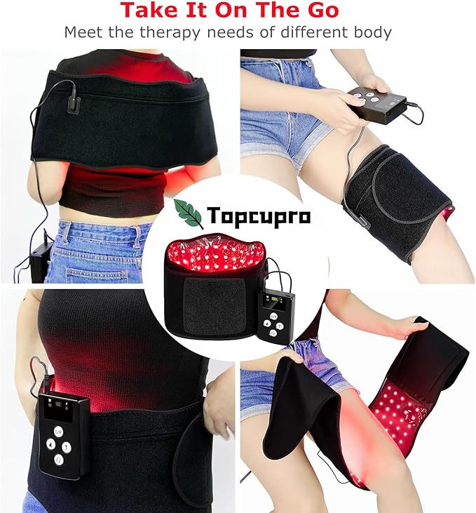 Red Light Therapy Belt &amp Cordless Back Massager Belt with Heat Near Infrared Wrap for Body with Vibration for Back Pain Relief Red Light Belt Device 315 LED &amp 10000mAh Controller at Home &a