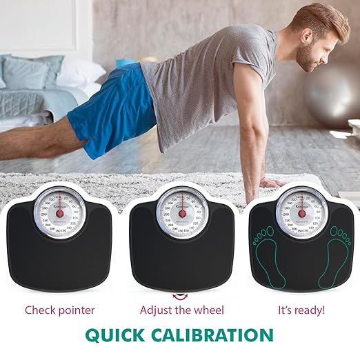 Adamson A27 Oversize Scales for Body Weight - Up to 350 lb - New - Anti-Skid Rubber Surface Extra Large Numbers - High Precision Bathroom Scale Analog - Durable with 20-Year Assurance