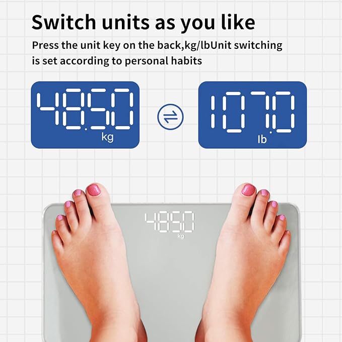 Travel Scale for Body Weight Venugopalan Small Portable Body Weight Scales Digital Bathroom Mirror Scale Mini Electronic Scale for Personal Health Body Tape Measure Included (Rechargeable)