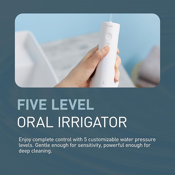 Panasonic Oral Irrigator Cordless Water Flosser with Ultrasonic Cleaning Dishwasher Safe Tank EW-DJ66-W