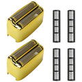 New 2 Pcs Shaver Replacement Foil and Cutters for PRO Double FXFS2 Metal shaver foil replacement Gold Upgraded