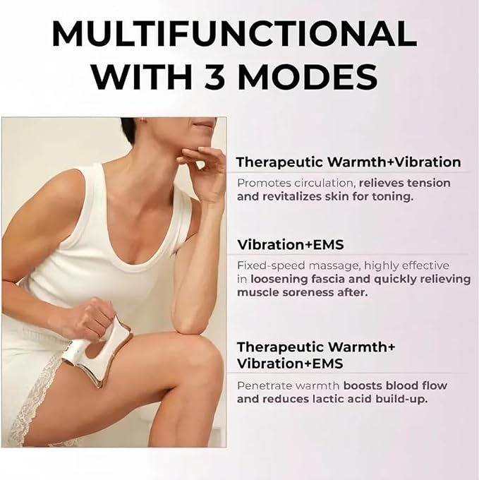 Body Sculpting Massager with Heat Electric Fascia Scraper for Muscle Relief &amp Cellulite Reduction Full Body Contour Device for Belly Arms Waist &amp Legs Portable with 3 Intensity Levels(Bla