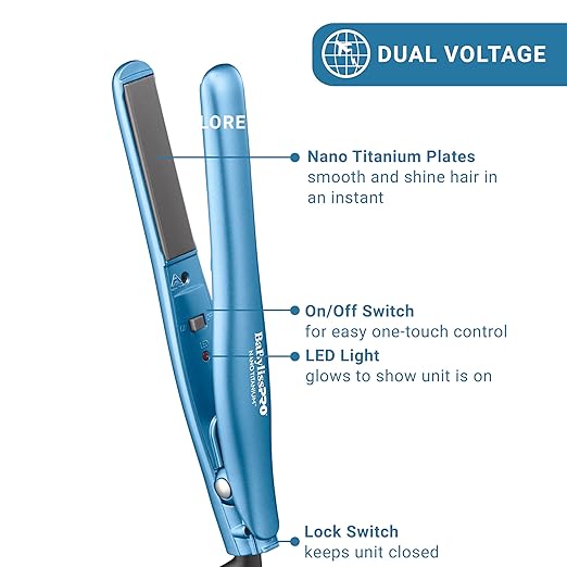 BaBylissPRO 3/4 Ultra-Sleek Mini Straightener Flat Iron