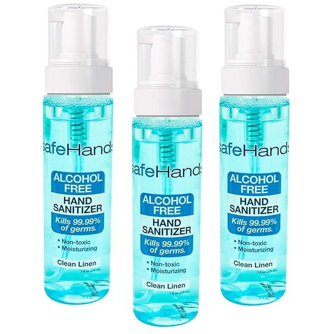 SafeHands #1 Alcohol Free Foam Hand Sanitizer Brand Clean Linen 7 Oz (3-Pack)