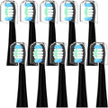 10 PCsCompatible with Oral-B Pulsonic Electric Toothbrush Sound Replacement Heads for On(Black)