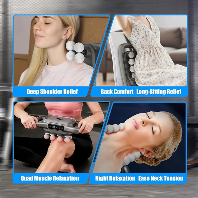 Massage Gun Deep Tissue – 16 Heads 9 Speeds &amp 9 Modes High Power Percussion Massager Gun for Full Body Relief Muscle Fascia Massage Gun