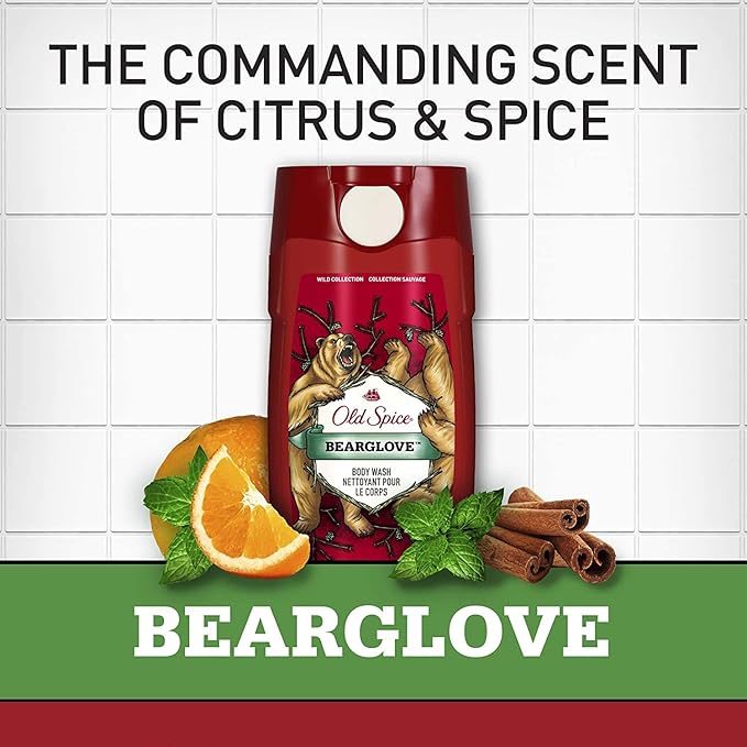 Body Wash for Men by Old Spice Wild Collection Men's Body Wash Bearglove 16 Fl Oz (Pack of 4)