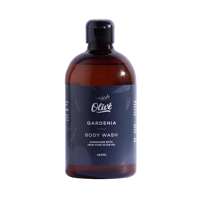 100% Pure Olive Oil Body Wash with Gardenia Scent – Made with Natural Ingredients | Gentle Cleansing &amp Hydrating Shower Gel for Soft Smooth Healthy-Looking Skin | 500ml Bottle