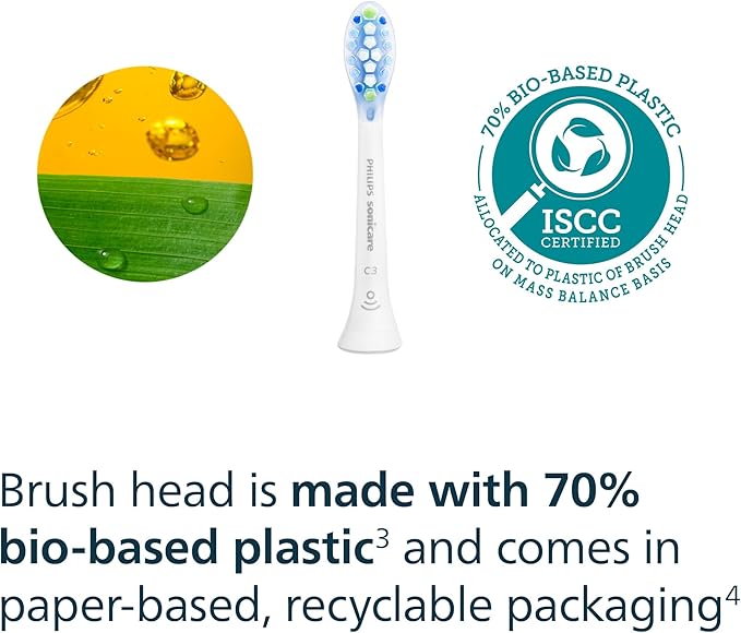 Philips Sonicare C3 Two-in-One - Genuine Replacement Electric Toothbrush Heads White 2 Pack HX9042/65