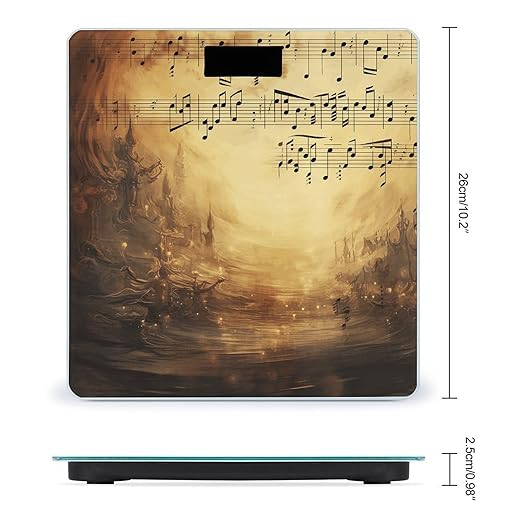Sheet Music Scale for Body Weight Anti-Slip Tempered Glass Digital Bathroom Scales Clear LCD Display Weighing Scale Safe Rounded Corners Smart Scales