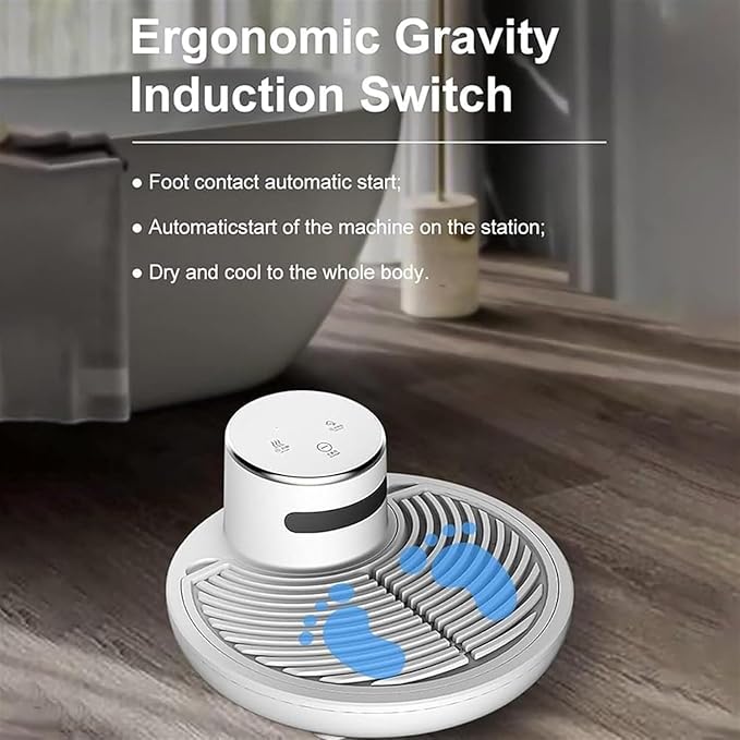 Waterproof Body Dryer Full Body Dryer Machine with Gravity Sensor Negative Ion Skin Care Machine Supports to 150kg Cold/Warm Air Adjustable for Bathroom Gym Hotel