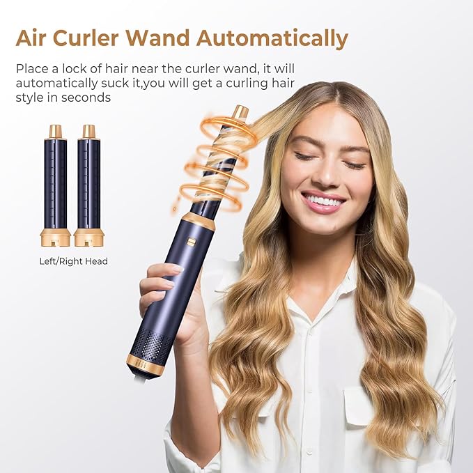 5 in 1 Blow Dryer Brush Negative Ion Hair Dryer Brush Set Upgrade Hot Air Brush Air Styler Curling Wrap Air Curler Curling Iron Hair Styling Tools As A Gift for Straight/Curl/Drying/Smoothing