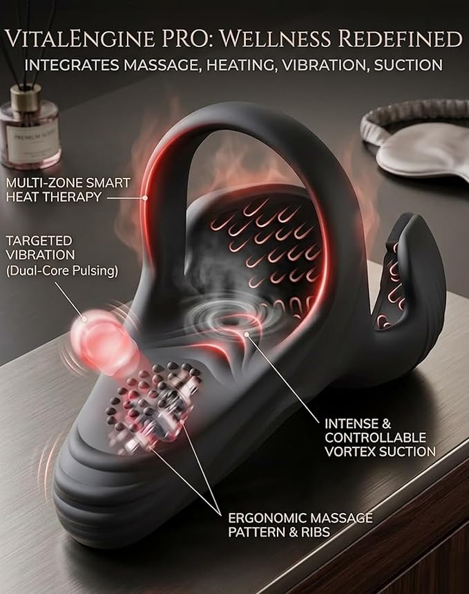 Vital Engine Pro for Men Massager - VitalEngine Pro 5-in-1 At-Home Trainer with Wave Therapy &amp 10 Modes Waterproof Male Pelvic Floor Trainer for Restoring Vitality