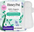 The Honey Pot Company - 48 ct - Herbal Pads for Women - Overnight w/Wings - Infused w/Essential Oils for Cooling Effect &amp Organic Cotton Cover - Feminine Care