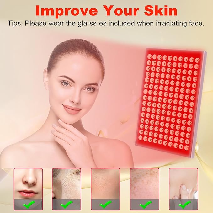 Red Light Therapy for Body and Face Infrared Red Light Therapy Device with Stand 660nm and 850nm LED RedLight Panel for Full Body Skin Rejuvenation at Home (2 Pack)